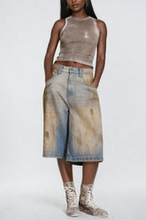 Pranavi Hayley Midi-Jeans mit weitem Bein